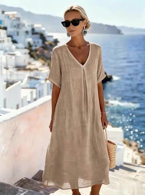 Women'S Casual Solid Color Dress