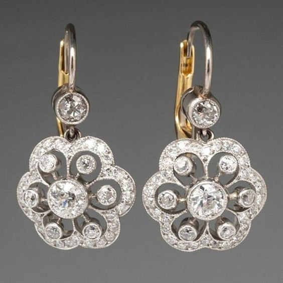 Boucles d'oreilles mandala en cristal vintage
