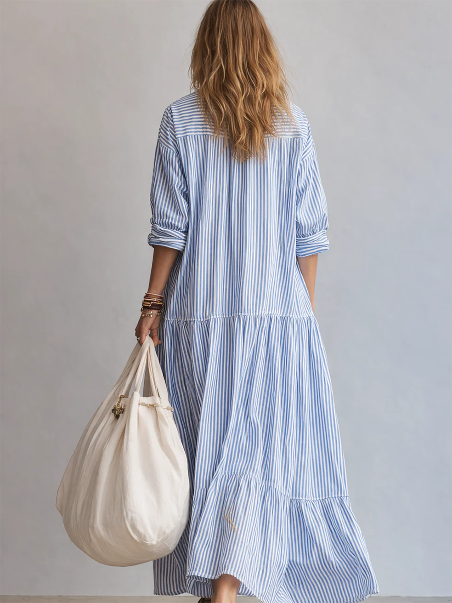 Women's Casual Striped Loose-fitting Dress
