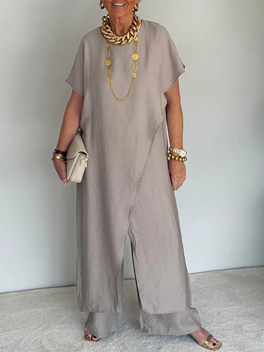 Cozy Loose-fit Asymmetrical Design Two-piece Set
