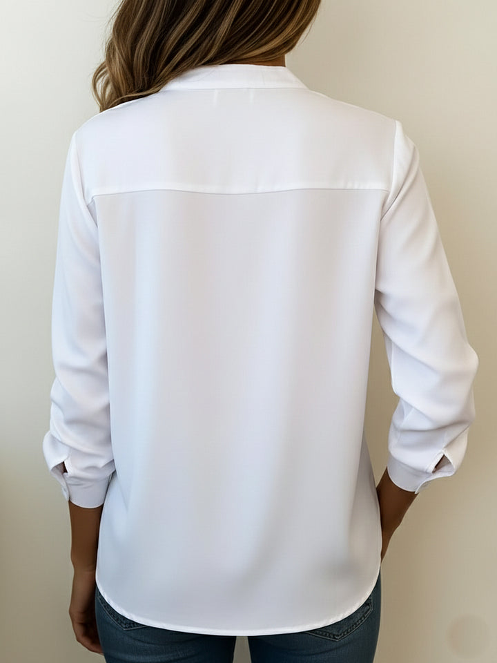 Minimalist V-neck Cotton Shirt Top