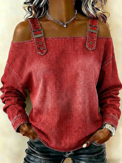 Women's sleeveless denim shirt