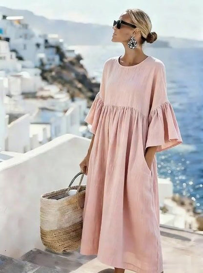 Vestido casual de color liso para mujer