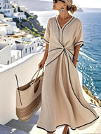 Women'S Loose Striped Print Dress