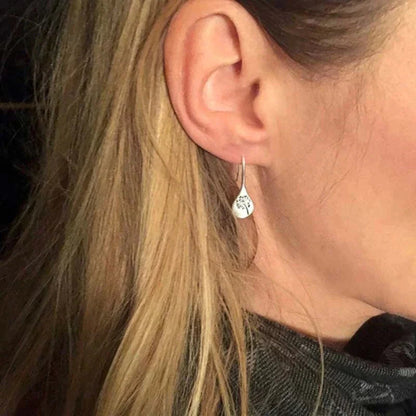 Pendientes de hoja de diente de león de plata de ley 925