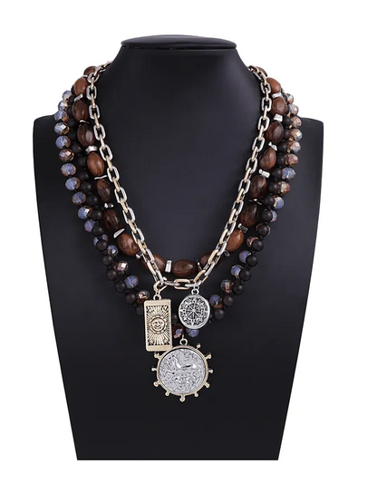 Women'S Vintage Turquoise Rice Bead Necklace