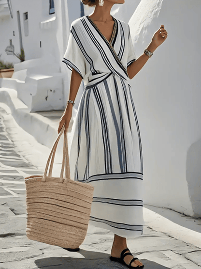 Vestido Suelto Estampado de Rayas para Mujer