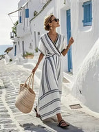 Women'S Loose Striped Print Dress