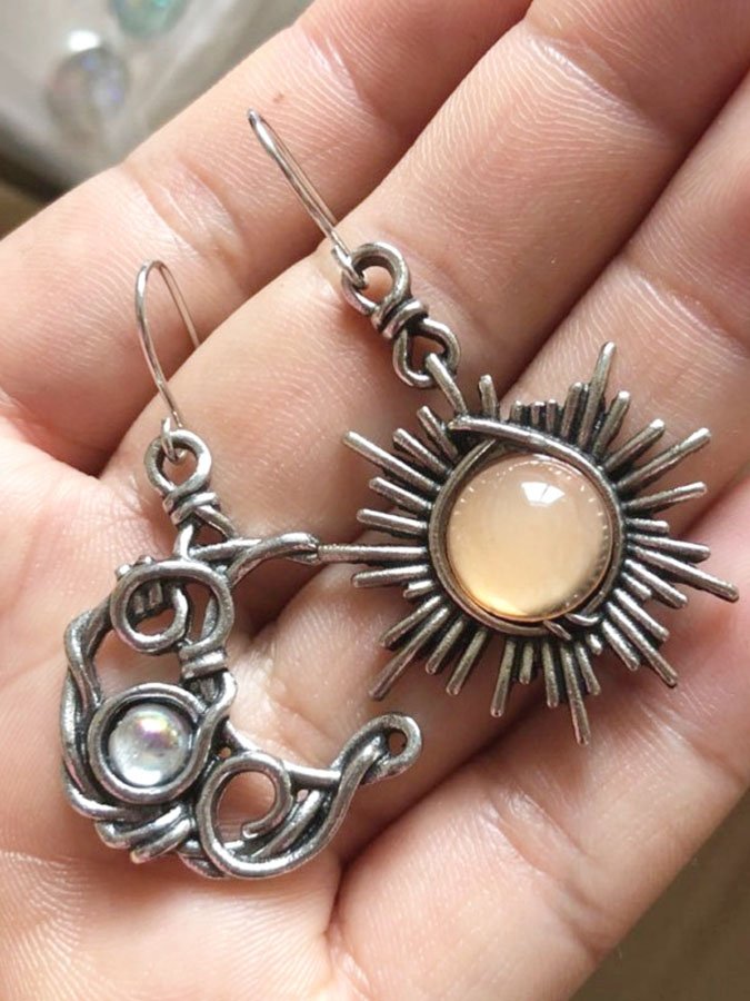 Pendientes Retro de Sol y Luna