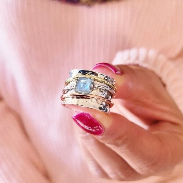 🔥Last Day 49% OFF🎁Chunky Moonstone Meditation Ring