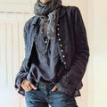 Vintage Solid Button Down Comfy Jacket