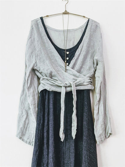 Basic Comfy Woven Wrap Jacket
