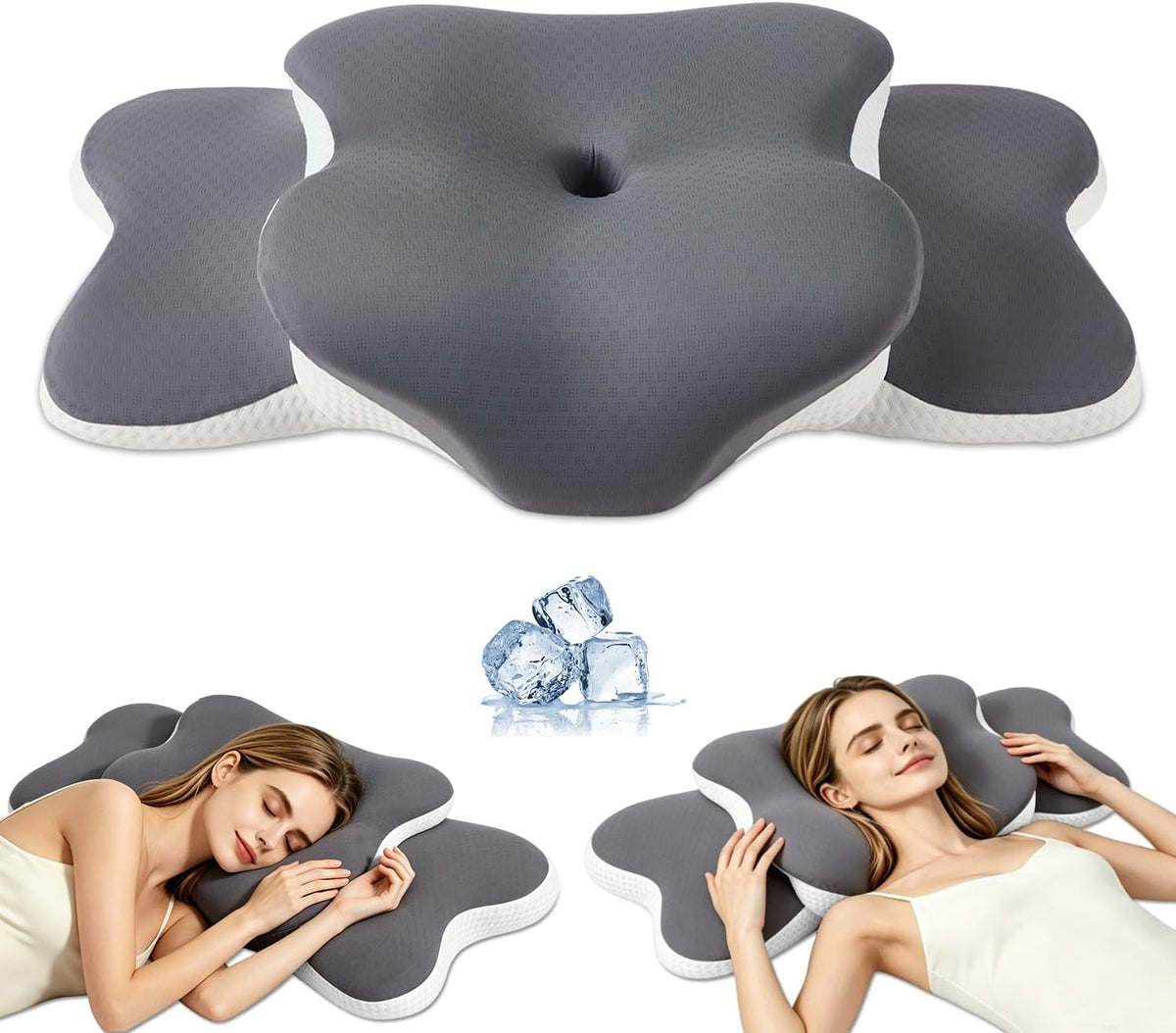 Last Day Clearance Ergo Pillow for Sleep Apnea, Neck Pain, and Snoring Relief | Cervical Neck Pillow for Neck Pain Relief & Side Sleeper
