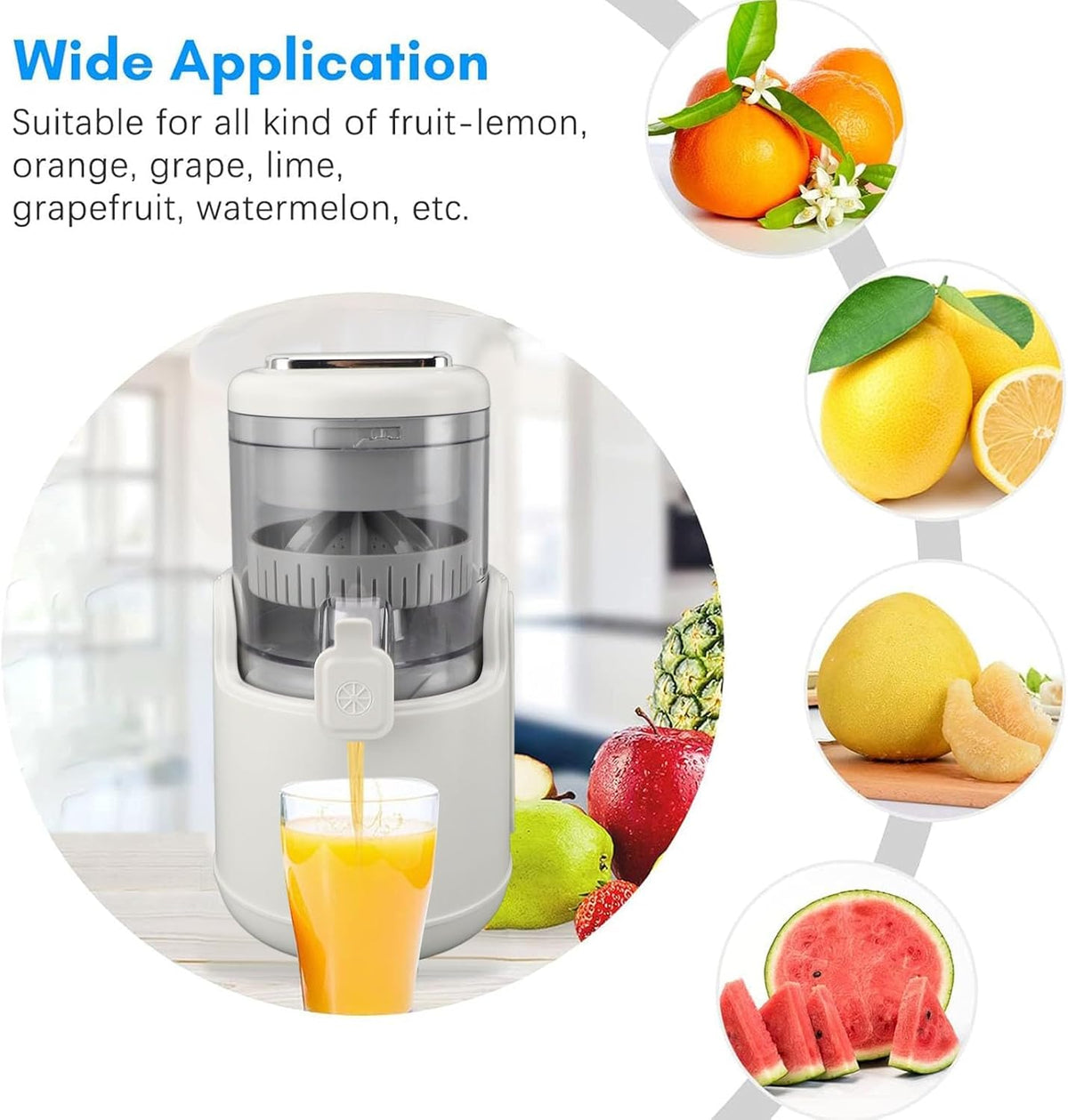 🔥Factory Clearance Sale🔥Electric Citrus Juicer, Rechargeable Juicer Machine with USB Cable and Cleaning Brush