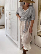 Basic Comfy Woven Wrap Jacket
