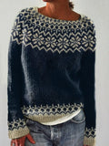 Vintage Jacquard Cozy Icelandic Sweater
