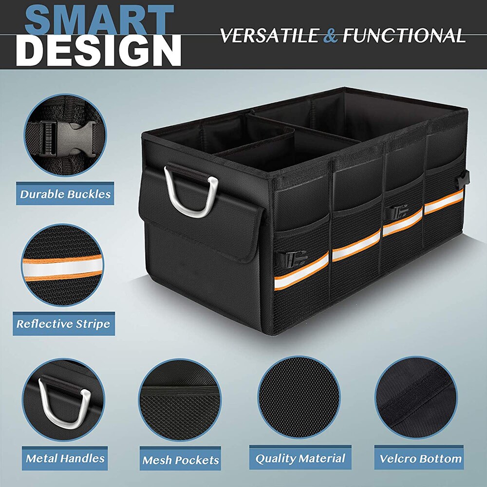 Venta Directa de Fábrica - Organizador de Maletero de Coche Plegable Tapa Duradera Robusta Placa Engrosada Caja de Almacenamiento Plegable para Maletero