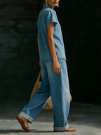 Minimalist Cozy Style Denim Set