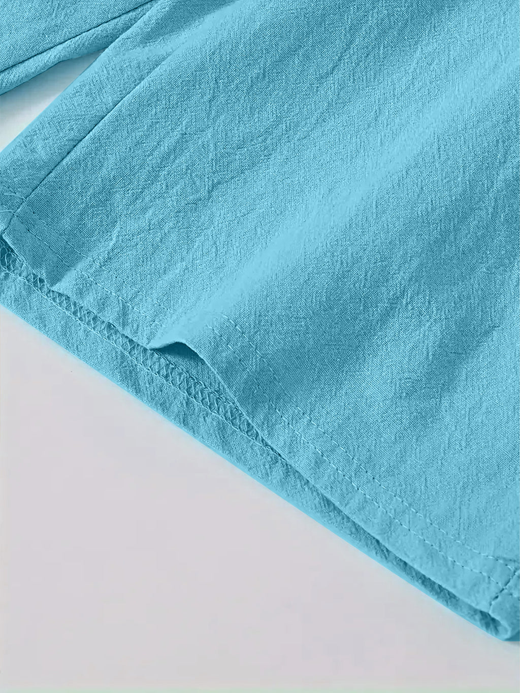 Men's Solid Color Drawstring Breathable Cotton and Linen Beach Shorts