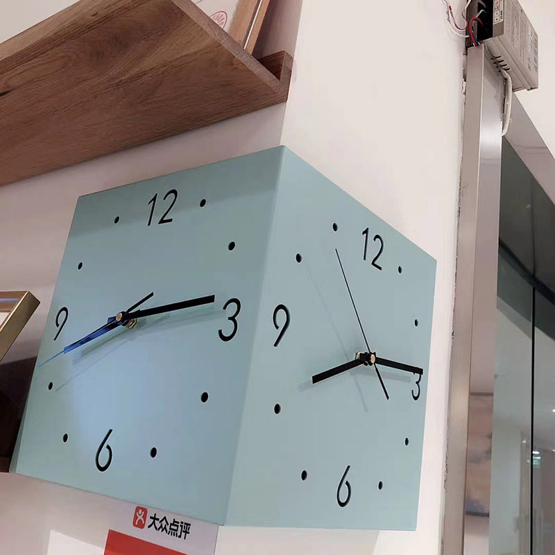 ⏰️Clearance Sale living room corner double-sided luminous creative clock wall lamp