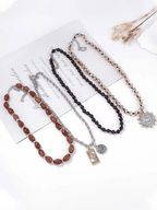 Women'S Vintage Turquoise Rice Bead Necklace