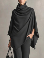 Elegant Drape Two-Piece Set | Flowing Top and Wide-Leg Trousers