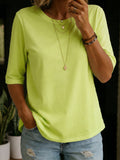 Cozy Minimalist Half-sleeve 100% Cotton T-shirt