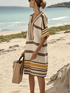 Women'S Contrast Striped Dress