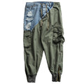 Heavy Zip Patch Denim Drawstring Cargo Pencil Lounge Pants