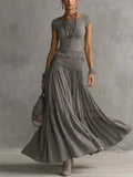Casual Bohemian Short-sleeve T-shirt And Skirt Two-piece Set