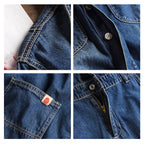 Vintage Blue Denim Set Casual Jumpsuit