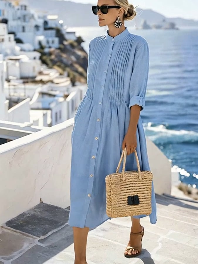 Women'S Casual Solid Color  Dress