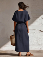 Casual Cozy Shirt And Skirt Linen Two-piece Set