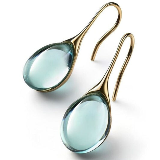 Boucles d'oreilles pendantes en cristal, couleur or et argent