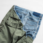 Heavy Zip Patch Denim Drawstring Cargo Pencil Lounge Pants