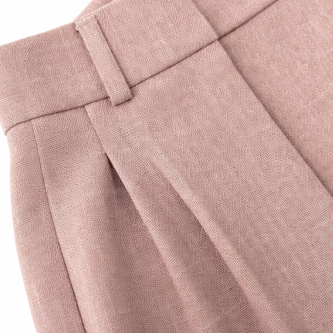 Pleated High-Waist Wide-Leg Blazer Suit Set