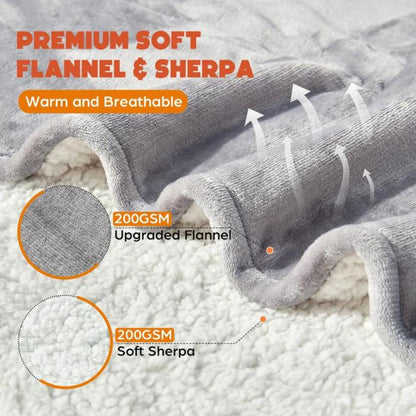 Wearable Electric Heated Blanket with Sleeves & Hood, 50x70